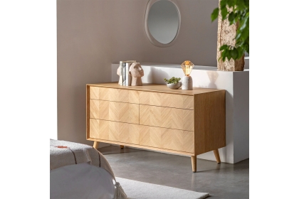 Gallery Direct Milano Oak 6 Drawer Chest of Drawers Gallery Direct Milano Oak 6 Drawer Chest of Drawers