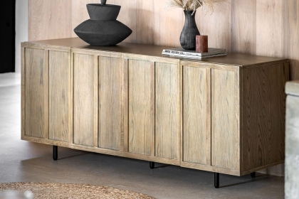 Gallery Direct Panelled Smoked Oak Large Sideboard Gallery Direct Panelled Smoked Oak Large Sideboard