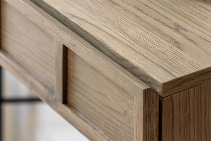 Gallery Direct Panelled Smoked Oak Console Table Gallery Direct Panelled Smoked Oak Console Table