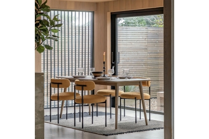 Gallery Direct Panelled Smoked Oak Dining Table Gallery Direct Panelled Smoked Oak Dining Table