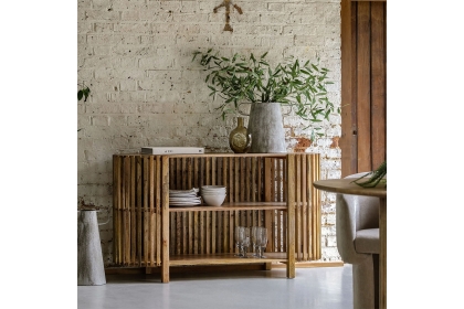 Gallery Direct Voss Mango Wood Slatted Sideboard Console Table Gallery Direct Voss Mango Wood Slatted Sideboard Console Table
