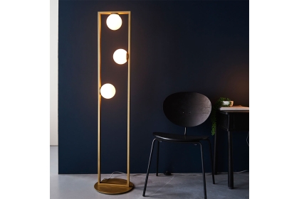 Gallery Direct Teo 3 Floor Lamp Brushed Gold Gallery Direct Teo 3 Floor Lamp Brushed Gold