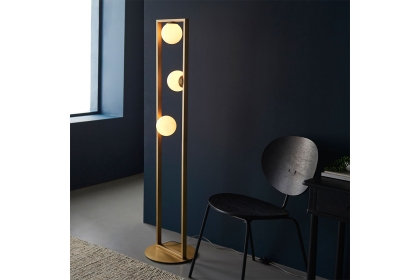 Gallery Direct Teo 3 Floor Lamp Brushed Gold Gallery Direct Teo 3 Floor Lamp Brushed Gold