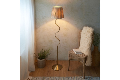Gallery Direct Wriggle 1 Floor Lamp Brushed Aged Brass Gallery Direct Wriggle 1 Floor Lamp Brushed Aged Brass