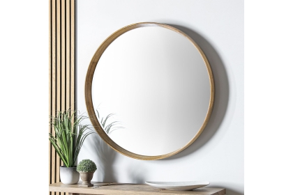 Gallery Direct Keaton Round Mirror Oak 735x735mm Gallery Direct Keaton Round Mirror Oak 735x735mm
