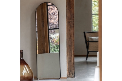 Gallery Direct Holworth Arch Mirror Black 450x35x1500mm Gallery Direct Holworth Arch Mirror Black 450x35x1500mm