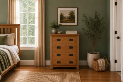 Salisbury Waxed Premium Oak 4 Drawer Chest Of Drawers Salisbury Waxed Premium Oak 4 Drawer Chest Of Drawers