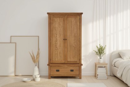 Salisbury Waxed Premium Oak Gents Wardrobe Salisbury Waxed Premium Oak Gents Wardrobe