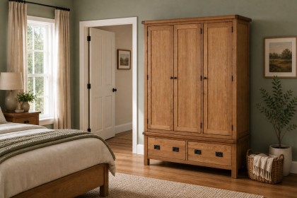 Salisbury Waxed Premium Oak Triple Wardrobe Salisbury Waxed Premium Oak Triple Wardrobe