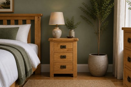 Salisbury Waxed Premium Oak Wide Bedside Table Salisbury Waxed Premium Oak Wide Bedside Table