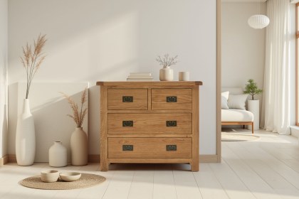 Salisbury Waxed Premium Oak 2 Over 2 Chest Of Drawers Salisbury Waxed Premium Oak 2 Over 2 Chest Of Drawers