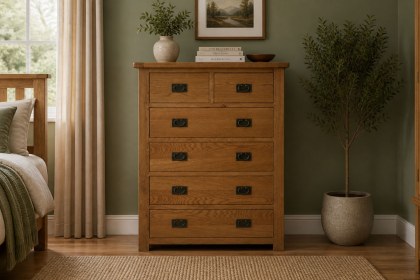Salisbury Waxed Premium Oak 2 Over 4 Chest Of Drawers Salisbury Waxed Premium Oak 2 Over 4 Chest Of Drawers