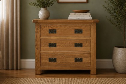 Salisbury Waxed Premium Oak 3 Drawer Chest Of Drawers Salisbury Waxed Premium Oak 3 Drawer Chest Of Drawers
