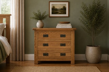 Salisbury Waxed Premium Oak 3 Drawer Chest Of Drawers Salisbury Waxed Premium Oak 3 Drawer Chest Of Drawers