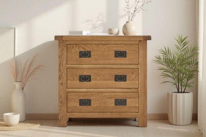 Salisbury Waxed Premium Oak 3 Drawer Chest Of Drawers Salisbury Waxed Premium Oak 3 Drawer Chest Of Drawers