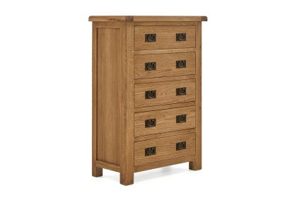 Salisbury Waxed Premium Oak 5 Drawer Chest Of Drawers Salisbury Waxed Premium Oak 5 Drawer Chest Of Drawers