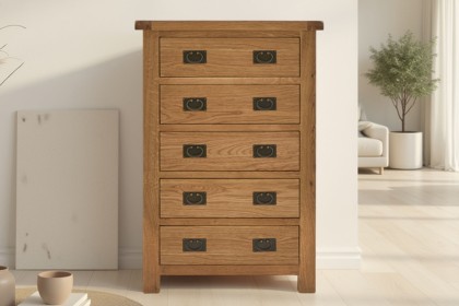 Salisbury Waxed Premium Oak 5 Drawer Chest Of Drawers Salisbury Waxed Premium Oak 5 Drawer Chest Of Drawers