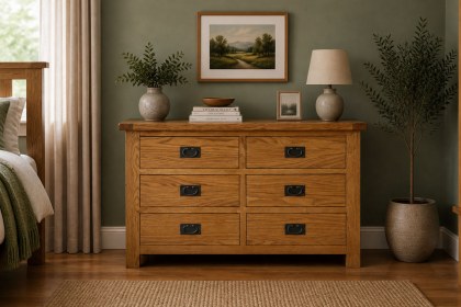 Salisbury Waxed Premium Oak 6 Drawer Chest Of Drawers Salisbury Waxed Premium Oak 6 Drawer Chest Of Drawers