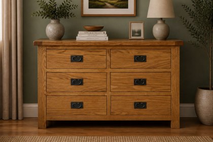 Salisbury Waxed Premium Oak 6 Drawer Chest Of Drawers Salisbury Waxed Premium Oak 6 Drawer Chest Of Drawers
