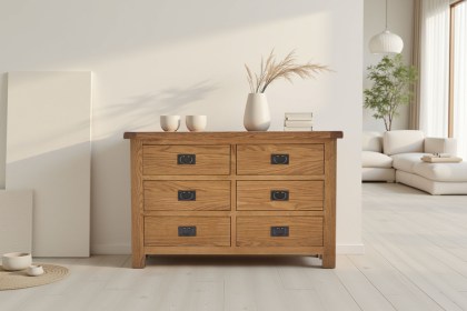 Salisbury Waxed Premium Oak 6 Drawer Chest Of Drawers Salisbury Waxed Premium Oak 6 Drawer Chest Of Drawers