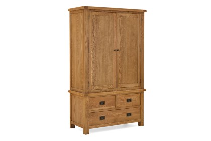 Salisbury Waxed Premium Oak Gents 3 Drawer Wardrobe Salisbury Waxed Premium Oak Gents 3 Drawer Wardrobe