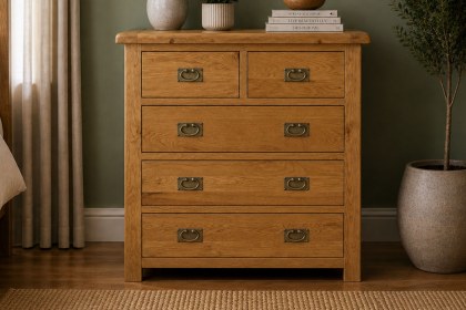 Salisbury Waxed Premium Oak 2 Over 3 Chest Of Drawers Salisbury Waxed Premium Oak 2 Over 3 Chest Of Drawers