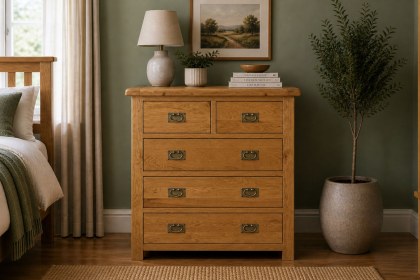 Salisbury Waxed Premium Oak 2 Over 3 Chest Of Drawers Salisbury Waxed Premium Oak 2 Over 3 Chest Of Drawers