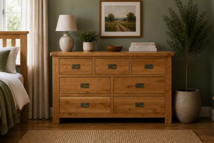 Salisbury Waxed Premium Oak 3 Over 4 Chest Of Drawers Salisbury Waxed Premium Oak 3 Over 4 Chest Of Drawers