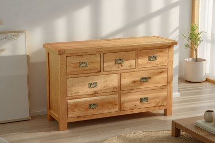 Salisbury Waxed Premium Oak 3 Over 4 Chest Of Drawers Salisbury Waxed Premium Oak 3 Over 4 Chest Of Drawers