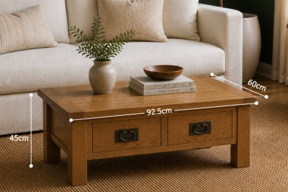 Salisbury Waxed Premium Oak Coffee Table With Drawer Salisbury Waxed Premium Oak Coffee Table With Drawer