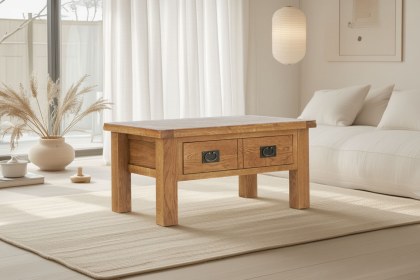 Salisbury Waxed Premium Oak Coffee Table With Drawer Salisbury Waxed Premium Oak Coffee Table With Drawer