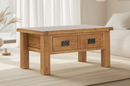 Salisbury Waxed Premium Oak Coffee Table With Drawer Salisbury Waxed Premium Oak Coffee Table With Drawer