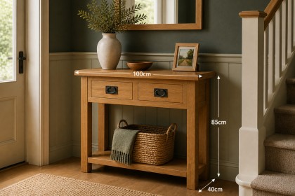 Salisbury Waxed Premium Oak Console Table Salisbury Waxed Premium Oak Console Table
