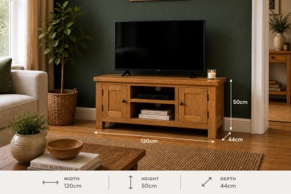 Salisbury Waxed Premium Oak Large Media Stand Salisbury Waxed Premium Oak Large Media Stand