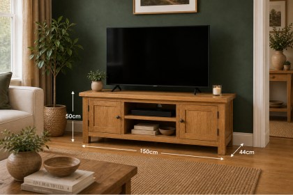 Salisbury Waxed Premium Oak Extra Large Media Stand Salisbury Waxed Premium Oak Extra Large Media Stand