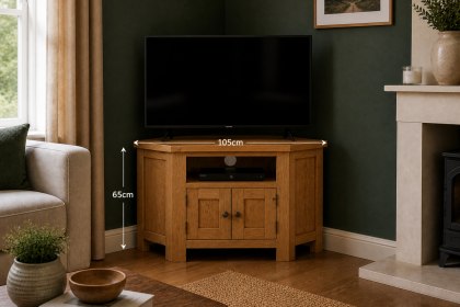 Salisbury Waxed Premium Oak Corner Tv Unit Salisbury Waxed Premium Oak Corner Tv Unit
