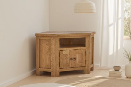 Salisbury Waxed Premium Oak Corner Tv Unit Salisbury Waxed Premium Oak Corner Tv Unit