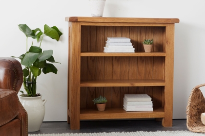 Salisbury Waxed Premium Oak Low Bookcase - Self Assembly Salisbury Waxed Premium Oak Low Bookcase - Self Assembly