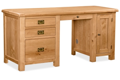 Salisbury Waxed Premium Oak Double Desk Salisbury Waxed Premium Oak Double Desk