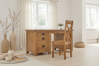 Salisbury Waxed Premium Oak Double Desk Salisbury Waxed Premium Oak Double Desk