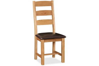 Salisbury Waxed Premium Oak Slatted Dining Chair With Pu Seat Salisbury Waxed Premium Oak Slatted Dining Chair With Pu Seat