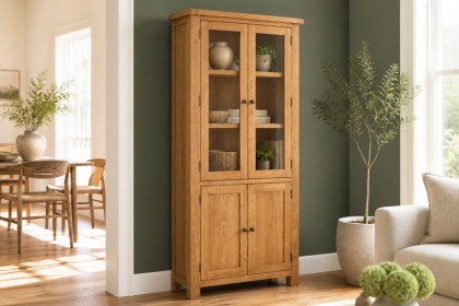 Salisbury Waxed Premium Oak Display Cabinet Salisbury Waxed Premium Oak Display Cabinet