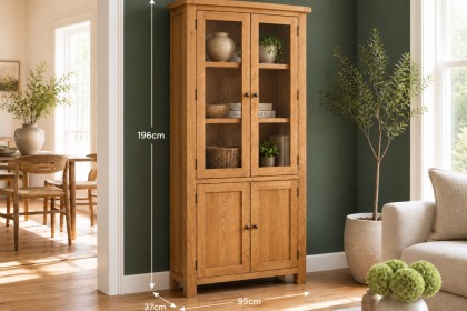 Salisbury Waxed Premium Oak Display Cabinet Salisbury Waxed Premium Oak Display Cabinet