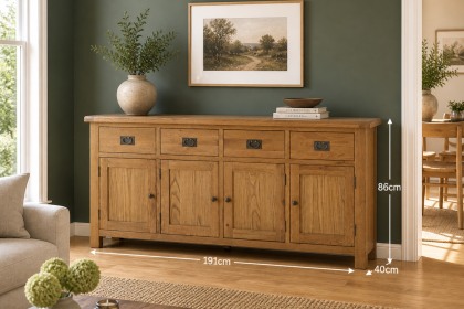 Salisbury Waxed Premium Oak Extra Large Sideboard Salisbury Waxed Premium Oak Extra Large Sideboard