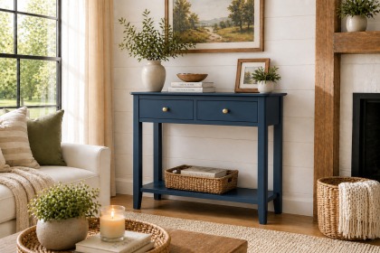 Harrogate Painted Blue Console Table Harrogate Painted Blue Console Table