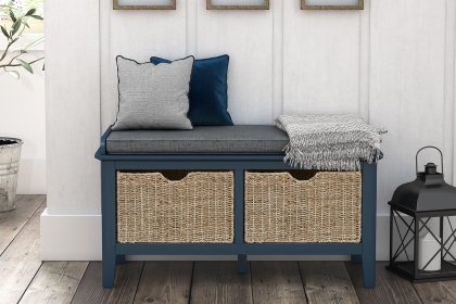 Harrogate Painted Blue Storage Bench Harrogate Painted Blue Storage Bench