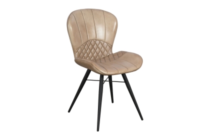 Amory PU Leather Dining Chair in Beige (Pair) Amory PU Leather Dining Chair in Beige (Pair)