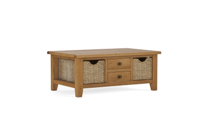 Burford Country Oak Large Coffee Table with Basket Burford Country Oak Large Coffee Table with Basket