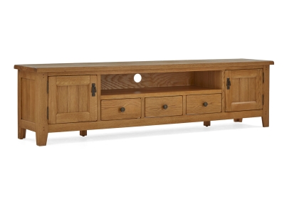 Burford Country Oak 210cm Extra Large TV Unit Burford Country Oak 210cm Extra Large TV Unit