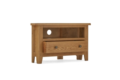 Burford Country Oak Corner TV Unit with Drawer Burford Country Oak Corner TV Unit with Drawer